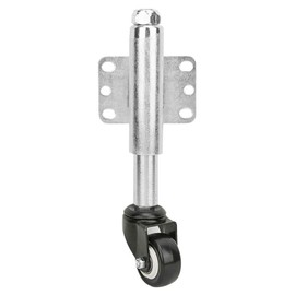 Fafeicy Gate Caster Wheel, 2" PU Swivel, Spring Loaded, Heavy Duty, 110lbs Load Capacity, for Wooden or Tubular Farm Gates
