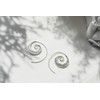 AeraVida Sterling Silver Spiral Slide Hoop Earrings with Nature-Inspired Feather