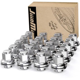 JiiinMiiin M12x1.5 Toyota Lexus Lug Nuts, 13/16" (21mm) Hex OEM Factory Style Chrome Mag Seat Wheel Nuts with Washer for 4Runner Camry Highlander Prius Sienna Lexus CT200h HS250h GS450h Set of 20PCS