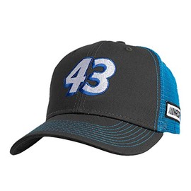Ouray Sportswear NASCAR Unisex-Adult Soft Mesh Sideline Cap Bubba Wallace, Dark Grey/Neon Blue, Adjustable
