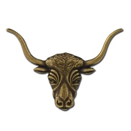 STOCKPINS Texas Longhorn Steer Lapel Pin – Vintage Gold Cowboy Hat Pin for Men & Women, Perfect for Hats, Backpacks, & Jackets, Proud Texan Accessory 10-Pack