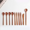 Nicot wood teaspoon tea fork dessert set 10P / 니코트