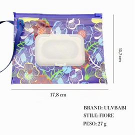 ULVBABI Contenitore portatile di piccole dimensioni (17,8 x 13,7 cm), dispenser di salviette riutilizzabili e ricaricabili, ecologico, pratico da viaggio per salviette per pannolini (fiore)
