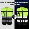 TopTie Hi-Vis Construction Work Surveyor Vest, Multi Pockets Safety Vest-Orange-L