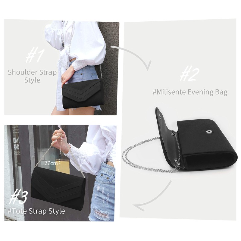Milisente Solid Evening Clutch Bags For Women Party Wedding Cocktail