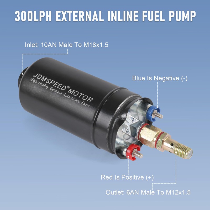 External Inline Fuel Pump Electric 300LPH High Flow 12V Replacement