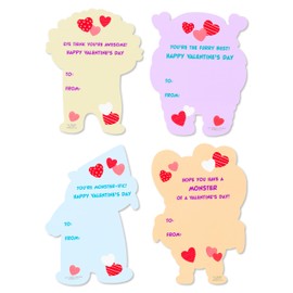 Papyrus Valentine's Day Cards for Kids, Monster Hearts (20-Count, 1 Sticker Sheet)