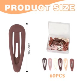 60PCS Snap Colorful Matte Non Slip Hair Clips With Case - Children & Student Small Hair Accessories For Lady Women & Little Girls