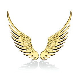 Car Sticker 3D Wings Sticker Car Sticker Styling Fashion Metal Sticker Car Accessories (1 Pair) (Gold)