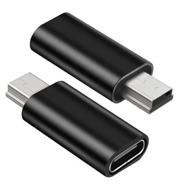 UCEC USB Mini to USB C Adapter - USB-C Female to USB Mini Male Compatible with GoPro Hero 3+ Dash Cam Camera MP3 GPS Receiver, 2 Pack