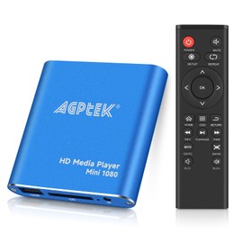 AGPTEK HDMI Multimedia Player, Mini Full HD 1080p Full HD Digital Multimedia Player For Players -MKV / RM-HDD USB Blue