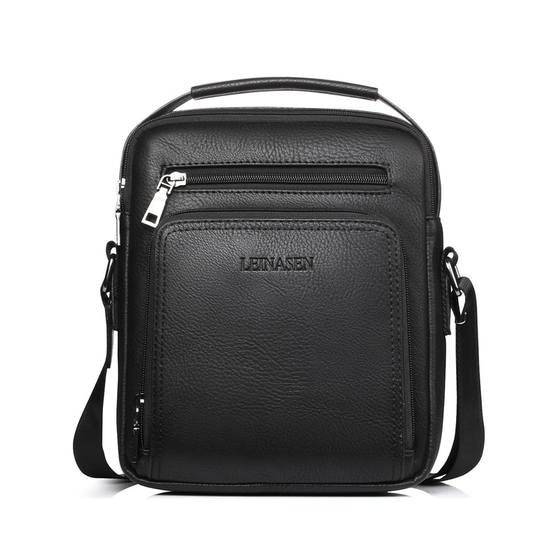 Naudamp Men's Shoulder Bag Leather Shoulder Bag Casual Waterproof Bag