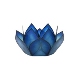 Om Gallery Mini Paradise Lotus Tealight Holder, Dark Blue