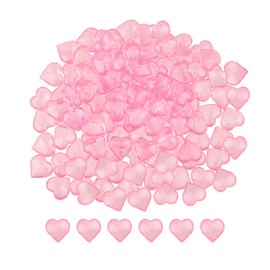 Fangoo 220 Pieces Pink Acrylic Heart Pink Heart Gems Valentine's Day Heart Ornaments for Valentine's Day Decorations Vase Filler Table Scatter Anniversary Wedding Home Decorations(Pink, 1LB)