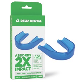 Delta Dental Sports Mouth Guard - ADA Accepted - 2X The Impact Absorption - Works with Braces - Youth Blue
