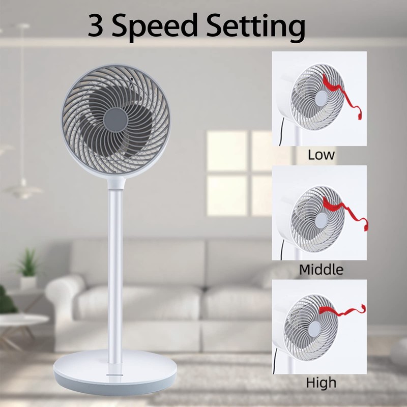 InfiniPower 7 inch Stand Fan, 3 Speeds & 3 Modes,