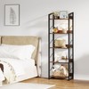 Hosfais 5 Tier Tall Bookshelf: Industrial Wood Book Shelf with
