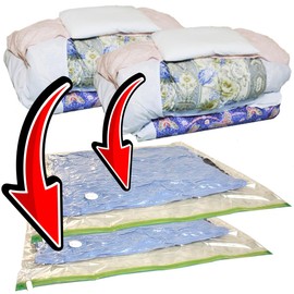 Inico Life Futon Compression Bag, Set of 2, For All Futons, Approx. 59.1 x 39.4 inches (150 x 100 cm), Combines Throws/Futons, Speed Compression, Prevents Air from Reversing, Automatic Locking Valve and Double Zippers (For Complete Comforter Set) 59.1 x 