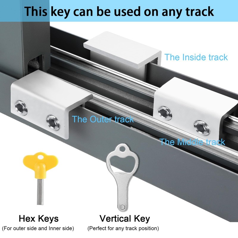 Window Locks, 6 Sets Window Locks Security with Key, Adjustable