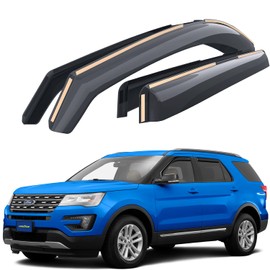 Goodyear Shatterproof in-Channel Window Deflectors for Ford Explorer 2011-2019, Rain Guards, Window Visors for Cars, Vent Deflector, Car Accessories, 4 pcs - GY003435LP