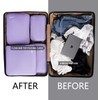 BAGAIL 4 Set Compression Packing Cubes Travel Expandable Packing Organizers(Lavender,4