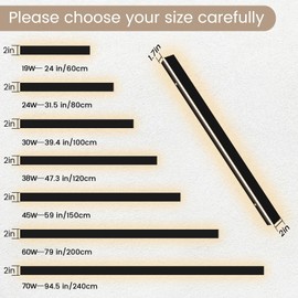 2 Pack 47.2Inch Outdoor Wall Light for House,Modern Black LED Exterior Sconce Light Fixtures Wall Mount, Porch & Doorway Exterior Wall Sconces, Long Stripe Linear Outside Lighting for Garage