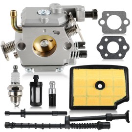 Carbhub MS200 Carburetor for Stihl MS200 MS200T 020T 020 Chainsaw Carb with Air Filter Fuel Line Hose, C1Q-S126B Carburetor Replace 1129 120 0653, MS200T Carburetor