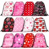Bafeil 12 Pcs Valentines Day Drawstring Bags Bulk Reusable Heart