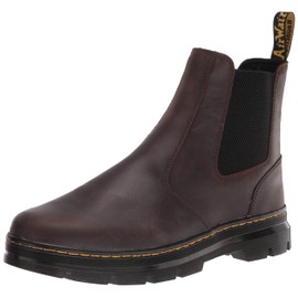 Dr. Martens Unisex Embury Chelsea Boot, Dark Brown Crazy Horse, 5 Women/4 Men
