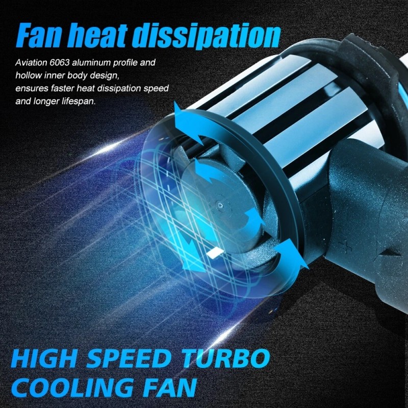 IRONWALLS 6-sides 9012 HIR2 LED Headlight Bulbs High Low Beam