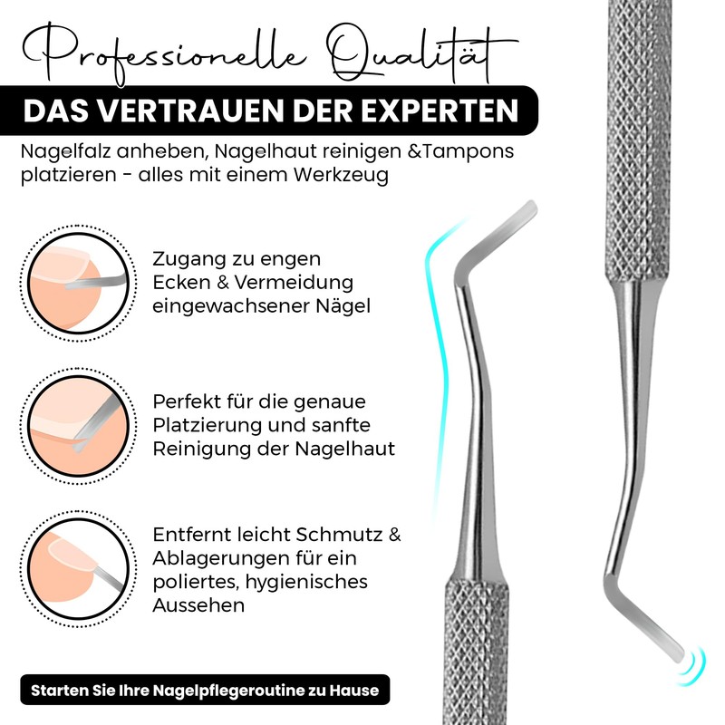 Excellent Corner Lifter, Tamponade Probe, Double-Sided, Stainless Steel, Curved Ends