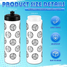 Skybooly 12 Pcs Volleyball Water Bottle Bulk 20 oz Accessories Water Bottle Squeeze Water Bottles Reusable Sports Bottles for Team Gym Party Favors Gift