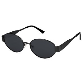 YUHONLNOR Sunglasses Women's Oval Metal Uv400 Protection Sunglasses Woman Sunglasses Women, black
