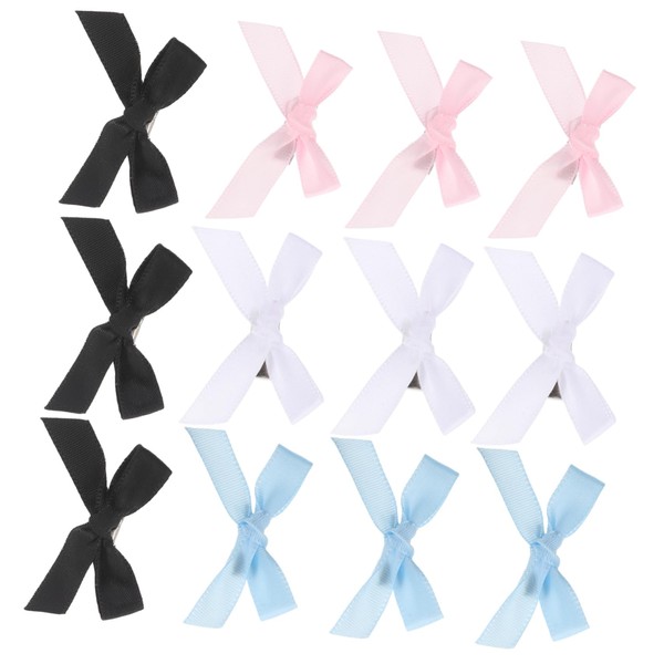 SAFIGLE 40pcs Cute Mini Bowknot Ribbon Barrettes for Girls Soft