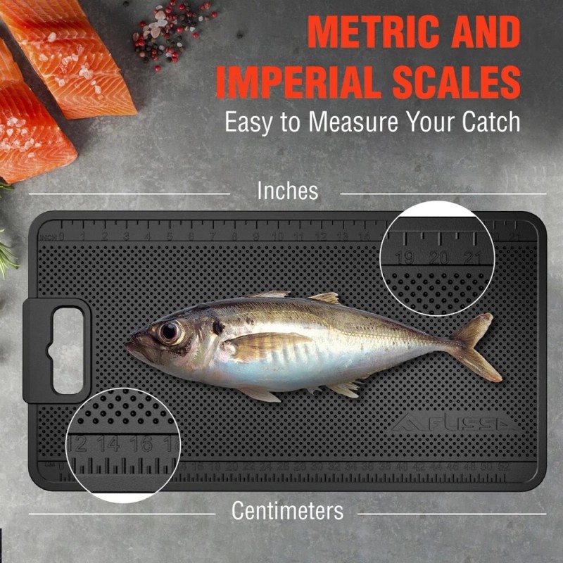 FLISSA Nonslip Fish Fillet Mat with Measuring Scale for Fish