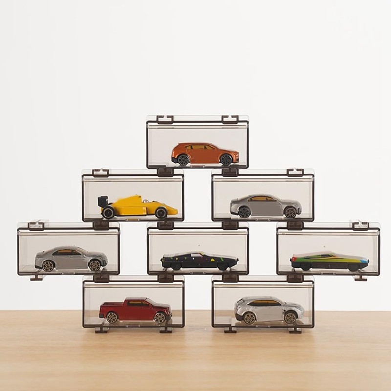 DHYAWUER 10Pcs Clear Acrylic Display Case for Car Mold, Wheels