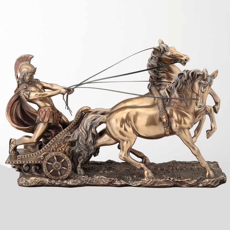 Veronese Design Roman Chariot Sculpture WU72011A4 Bronze