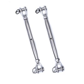 2Pcs 316 Stainless steel turnbuckle rigging screw jaw closed body M5 M6 M8 tension adjuster A4 marine grade (M5)