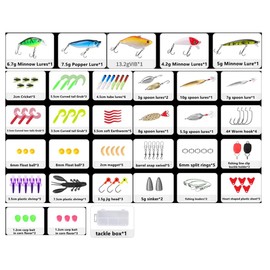 Fishing Lures Kit Set 88pcs/120pcs,Baits Tackle Including Spinners,VIB,Hooks,Swivels,Jigs,Worms,Tackle Box and More Fishing Gear Lures (88pcs)