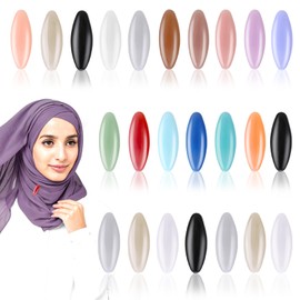 Oval Hijab Pins, ValueBargain 24PCS Colorful Scarf Safety Pins with Locking Mechanism Hollow Oval Design Ideal for Securely Attaching Scarves and Headscarves in Lightweight Fabric