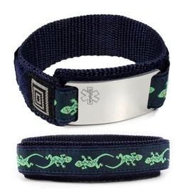 IdTagsonline TAKING OTEZLA Sport Medical ID Alert Bracelet with Lizard Adjustable Wristband (Hooks and Loops).