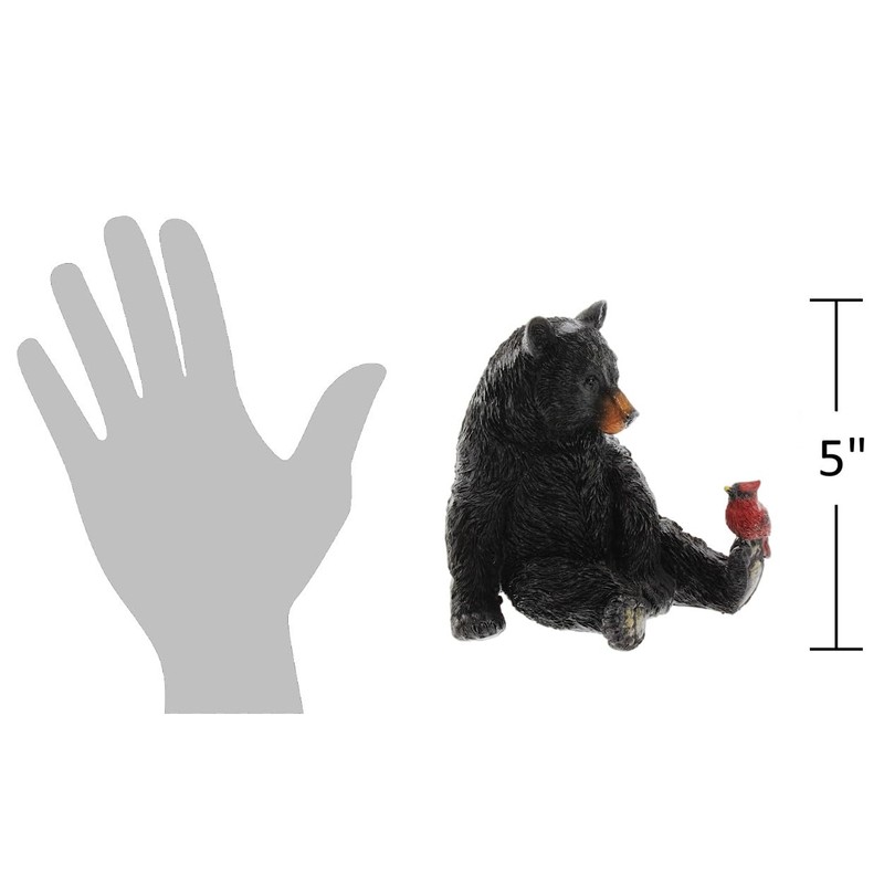The Bridge Collection Black Bear and Cardinal Friend Figurine