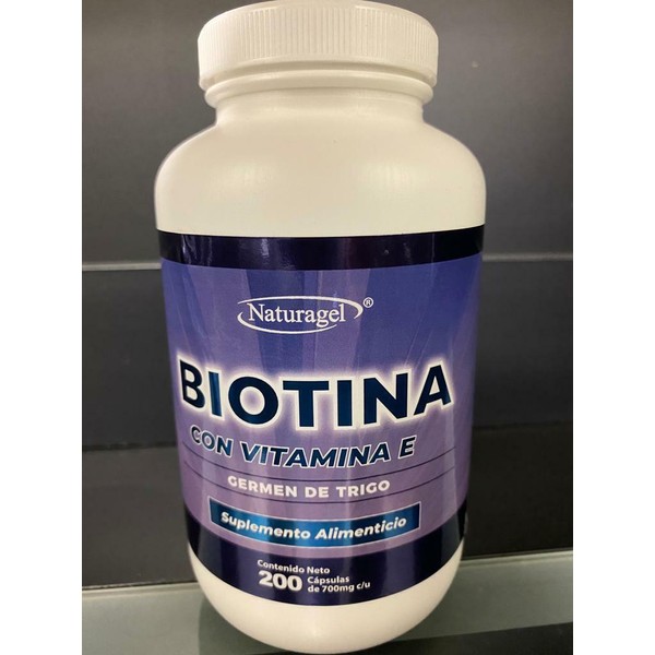NATURAGEL: Biotina with "E" vitamin - 200 caps w/700 mGr ea