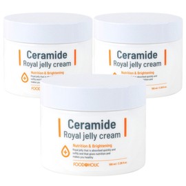 (3ea) Foodaholic Ceramide Royal Jelly Cream 100ml/Moisture Cream Barrier Strengthening Wrinkle Improvement Nutrition Care / (3개)푸드어홀릭 세라마이드 로얄젤리 크림 100ml수분크림 장벽강화 주름개선 영양케어