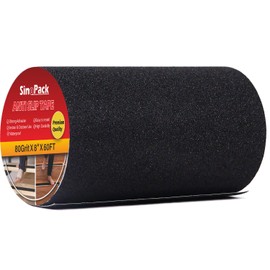 SinoPack 8" Anti Slip Tape, Black Non Slip Ramp for Outdoor 8Inch x 60FT Non Skid Tape, Best Grip Non Slip Strips Tape High Traction Friction Abrasive Adhesive for Stairs Step