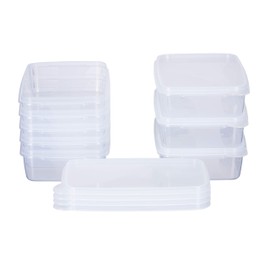 MiraHome Food Storage Container Freezer Container 0.75 L Rectangular Flat 18 x 12 x 5 cm Set of 8 Transparent Austrian Quality