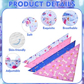 EXPAWLORER Dog Birthday Bandana - 4 Pack Party Supplies Dog Bandanas, Happy Birthday Gift Decorations Pet Scarf Kerchiefs for Boy and Girl, Large