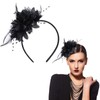 ElevateTech 1920s Feather Fascinators Headband, Queen Flapper Headpiece Vintage Hair