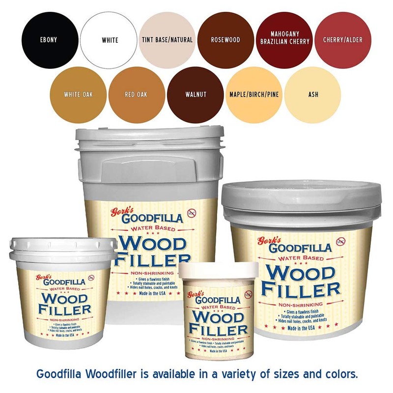 Goodfilla Walnut, 1 Gallon (13.5lbs), Wood and Grain Filler, Stainable,