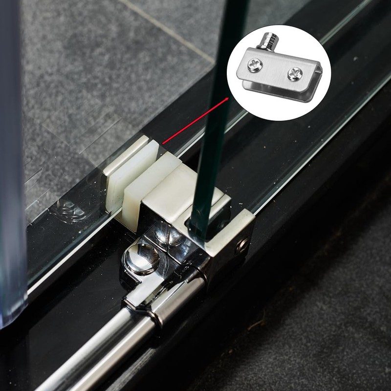 4 Pair Stainless Steel Glass Door Pivot Hinge, Silver Hinges